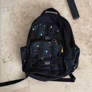 Pottery Barn Kids Black and Blue Patterned Backpack